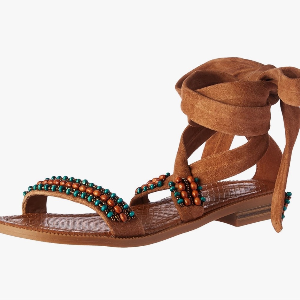 Nine West sandals xoanna suede sandals beads 7.5